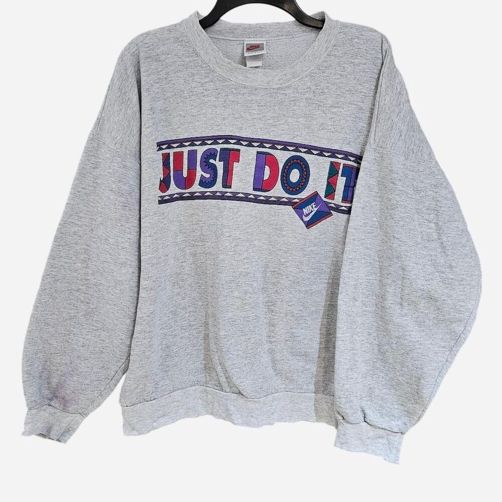 90s nike just do it spike lee gray sweatshirt RARE